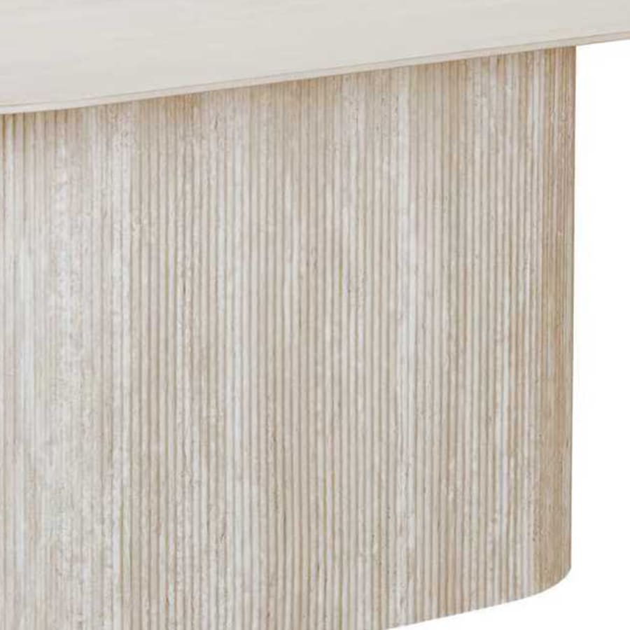 Table &agrave; manger ovale en c&eacute;ramique beige 180 cm